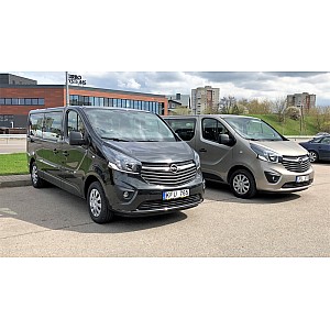Nuomojami 2018-2021 metų 9 vietų keleiviniai mikroautobusai Opel Vivaro, Renault Trafic.